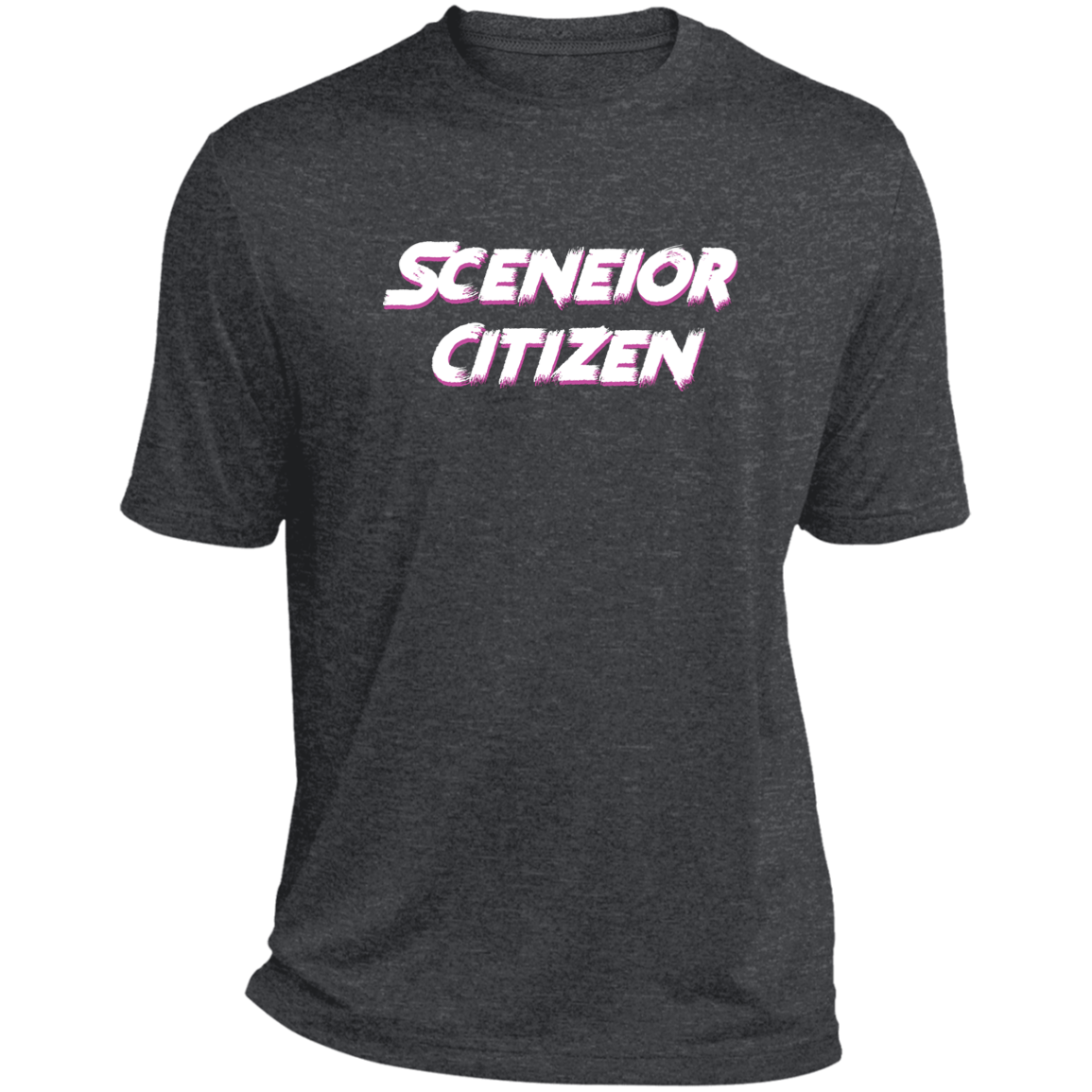 "Sceneior Citizen" Heather Performance Tee