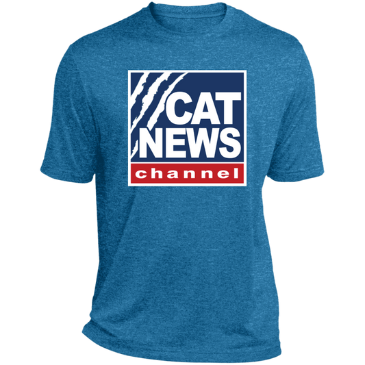 "Cat News" Heather Performance Tee