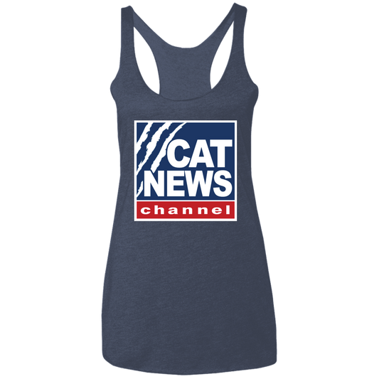 "Cat News" Ladies' Triblend Racerback Tank