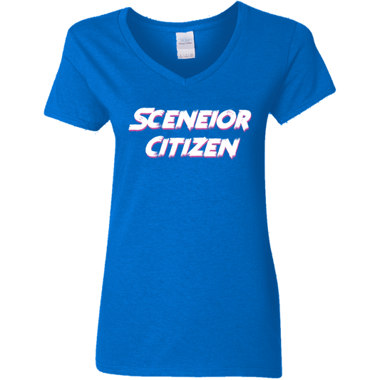 "Sceneior Citizen" Ladies' 5.3 oz. V-Neck T-Shirt