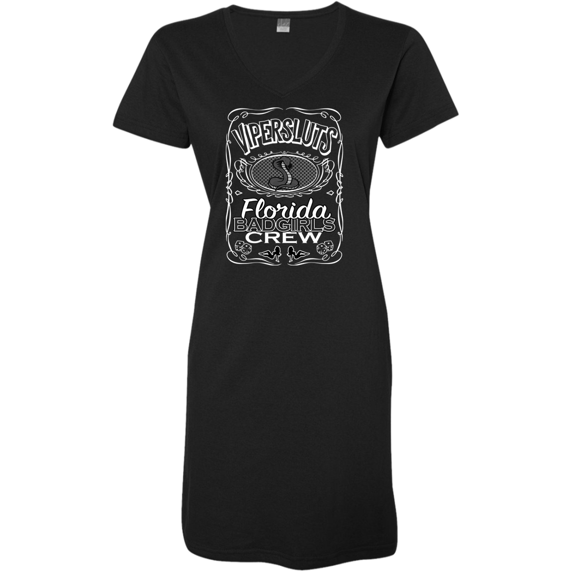 "ViperSluts BadGirls" Ladies' V-Neck Fine Jersey Cover-Up