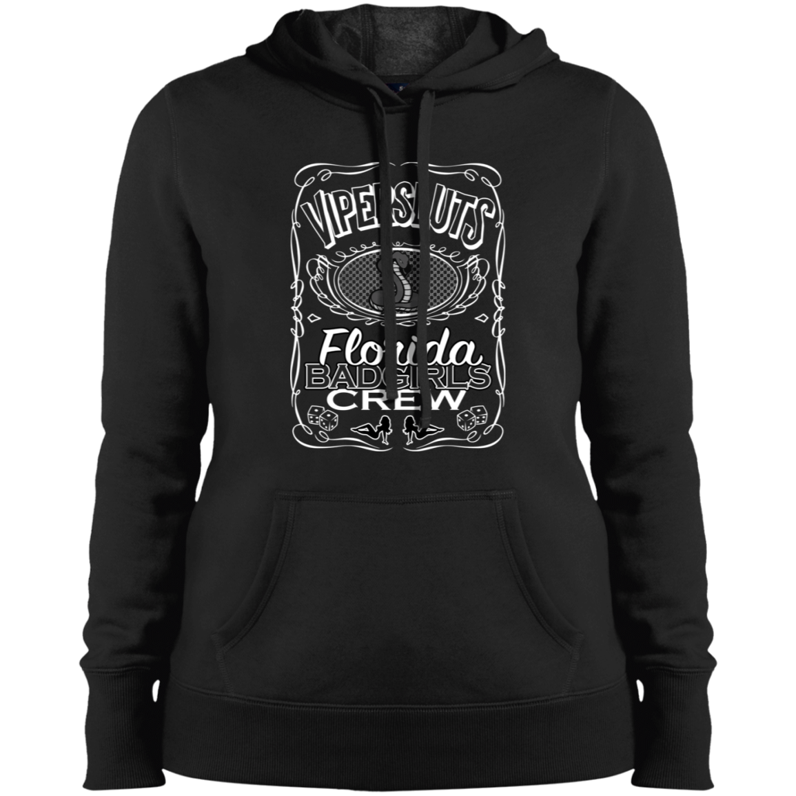 "ViperSluts BadGirls" Ladies' Pullover Hooded Sweatshirt