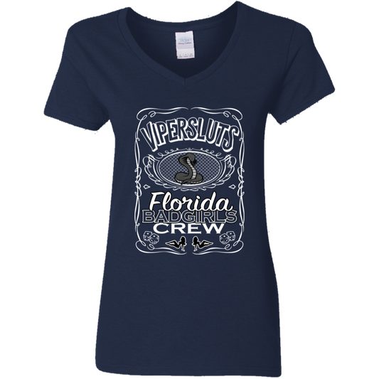 "ViperSluts BadGirls" Ladies' 5.3 oz. V-Neck T-Shirt