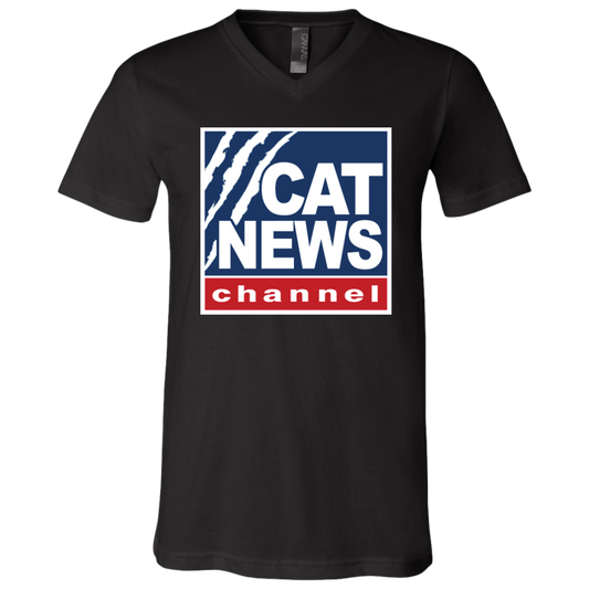 "Cat News" Unisex Jersey SS V-Neck T-Shirt