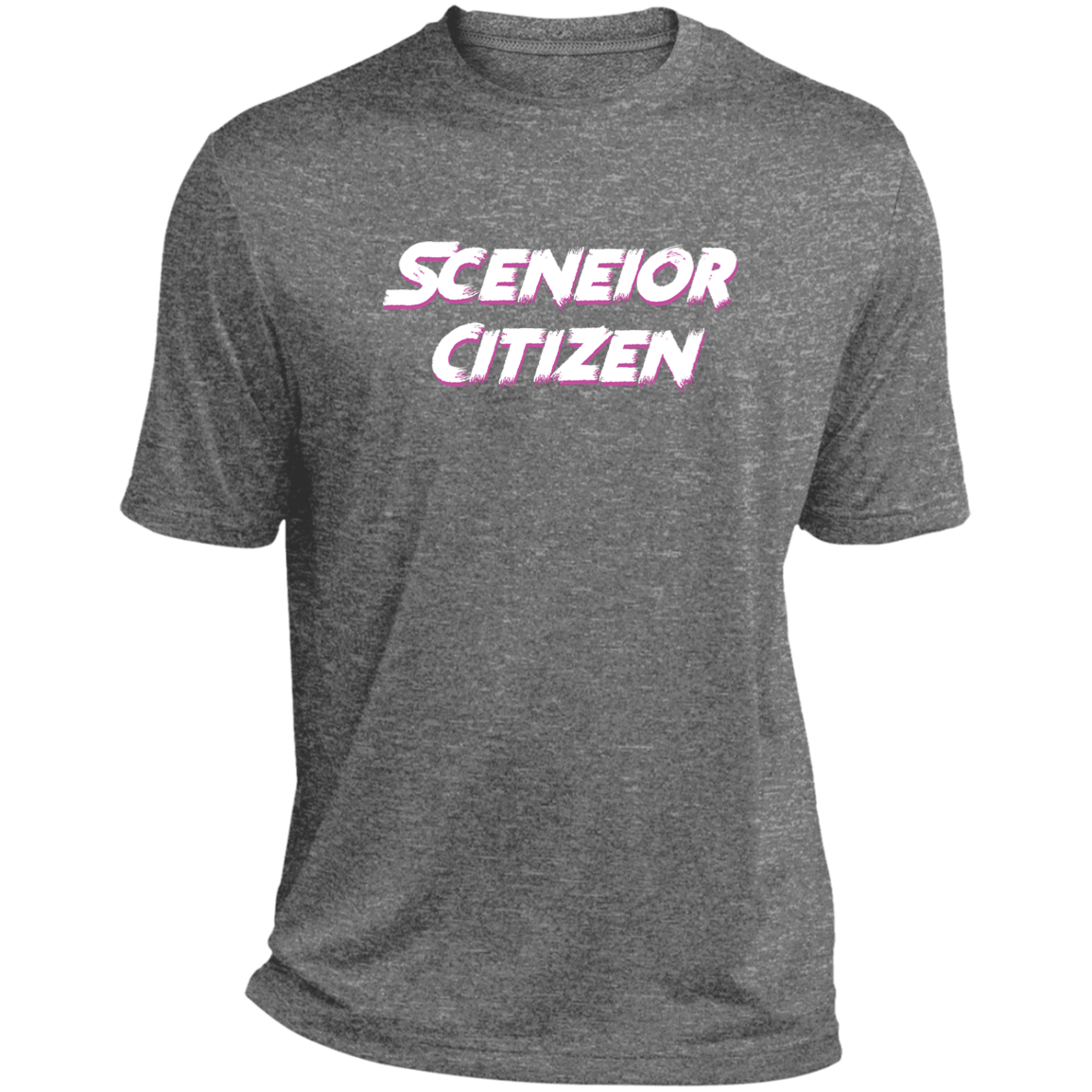 "Sceneior Citizen" Heather Performance Tee