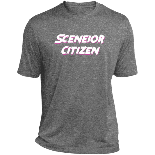 "Sceneior Citizen" Heather Performance Tee