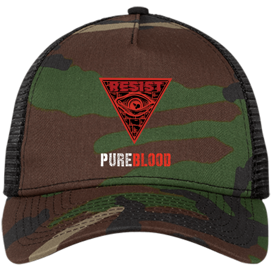"PureBlood" Embroidered Snapback Trucker Cap