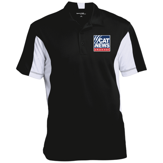 "Cat News" Men's Colorblock Performance Polo