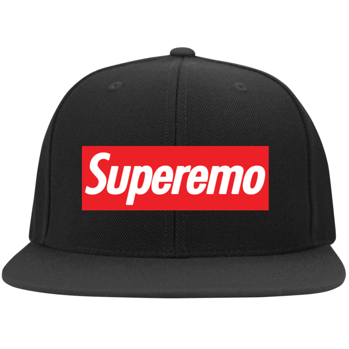 "SuperEmo" Embroidered Flat Bill Twill Flexfit Cap