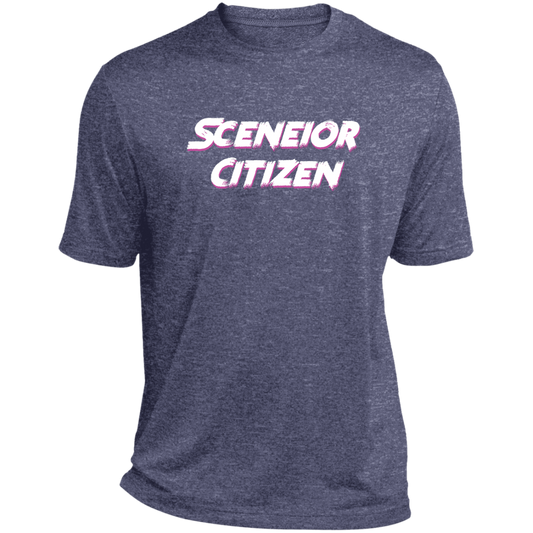 "Sceneior Citizen" Heather Performance Tee