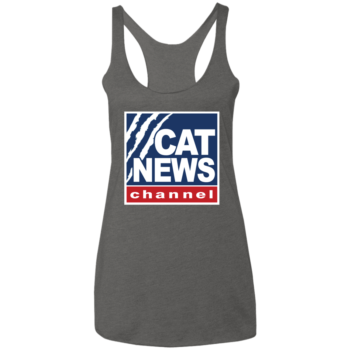 "Cat News" Ladies' Triblend Racerback Tank