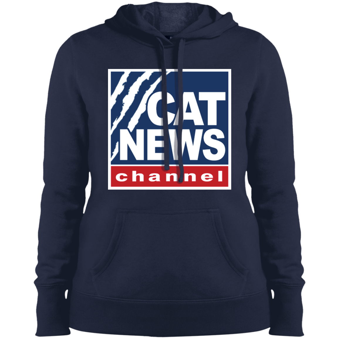 "Cat News" Ladies' Pullover Hooded Sweatshirt