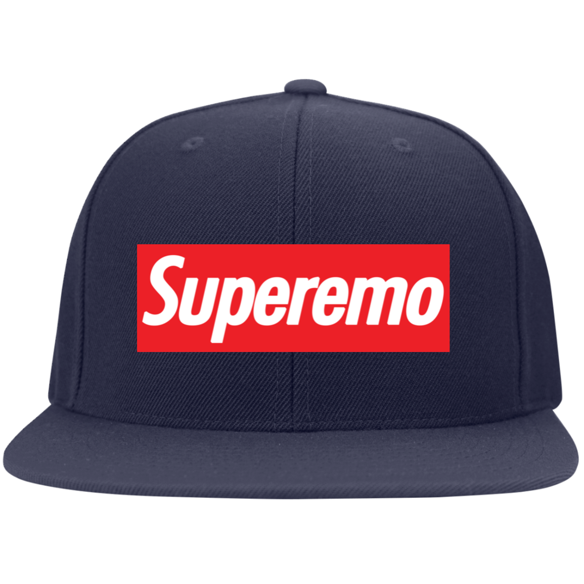 "SuperEmo" Embroidered Flat Bill Twill Flexfit Cap