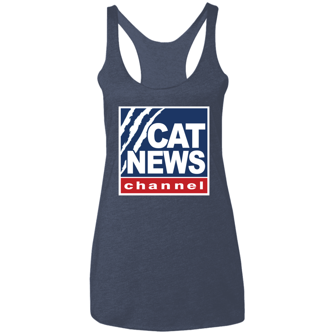 "Cat News" Ladies' Triblend Racerback Tank