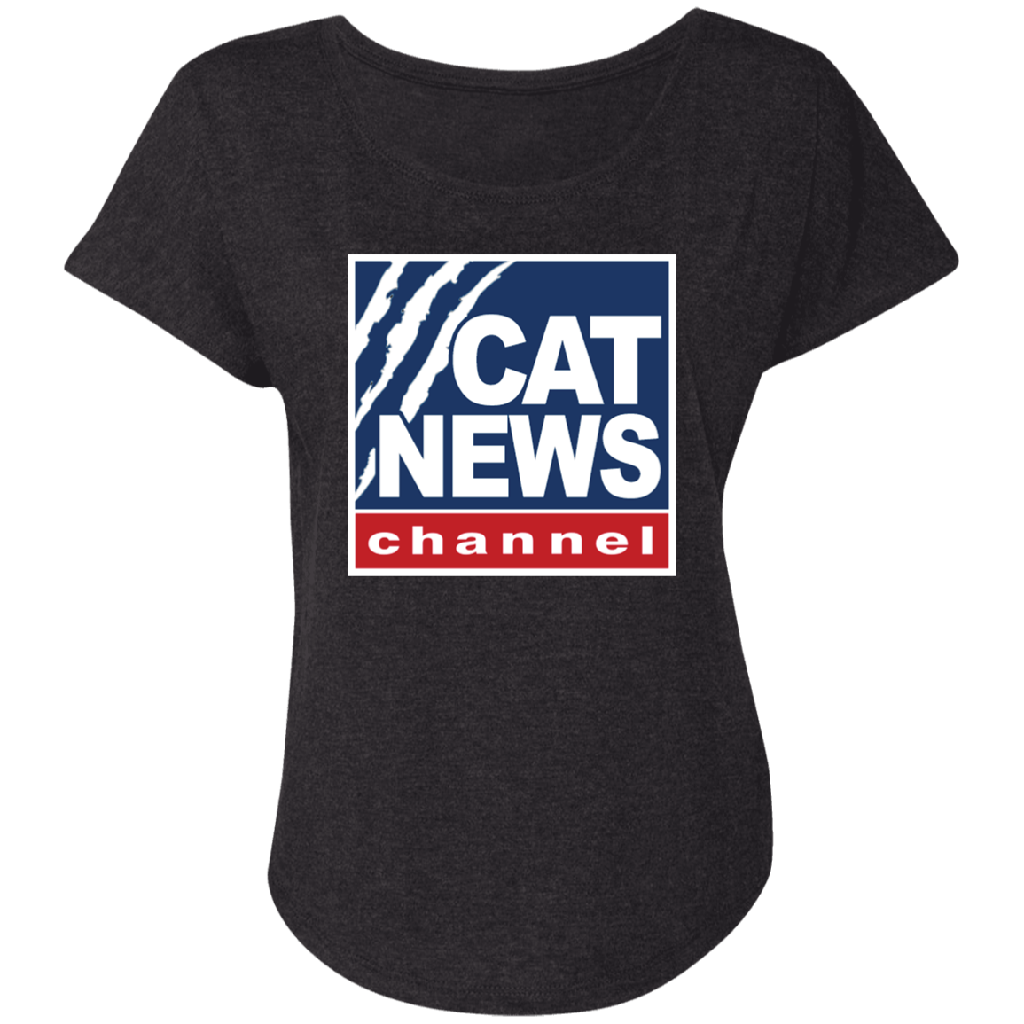 "Cat News" Ladies' Triblend Dolman Sleeve