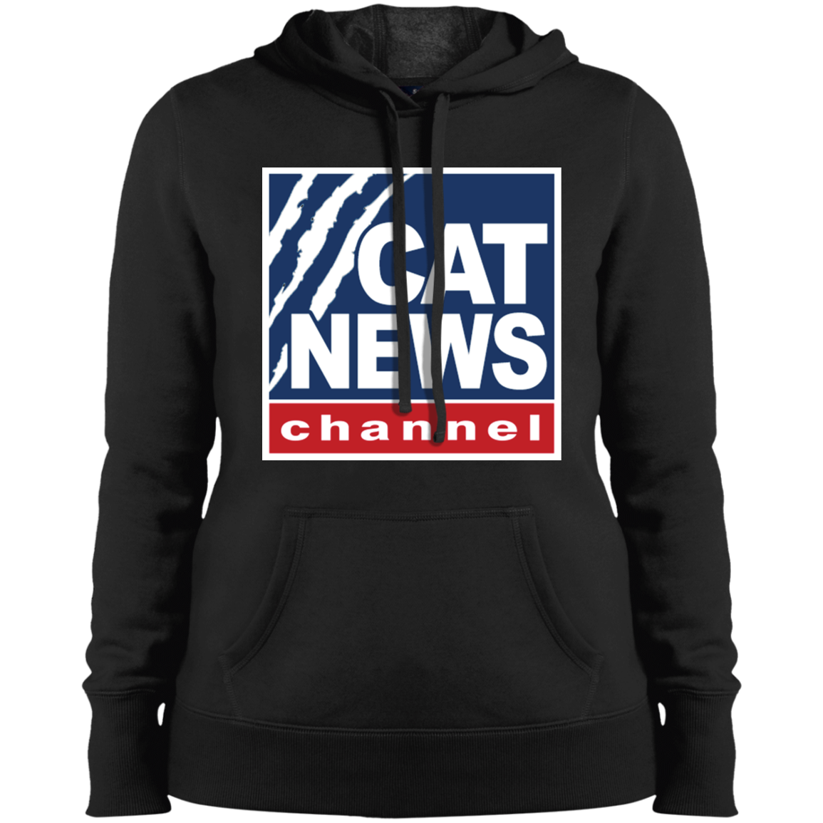 "Cat News" Ladies' Pullover Hooded Sweatshirt