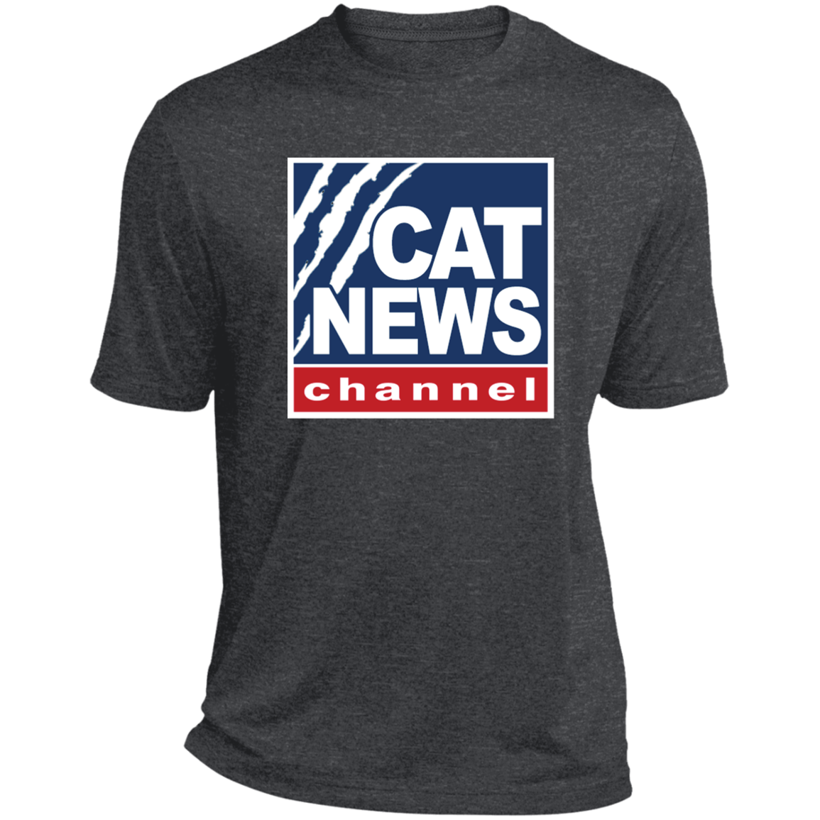 "Cat News" Heather Performance Tee