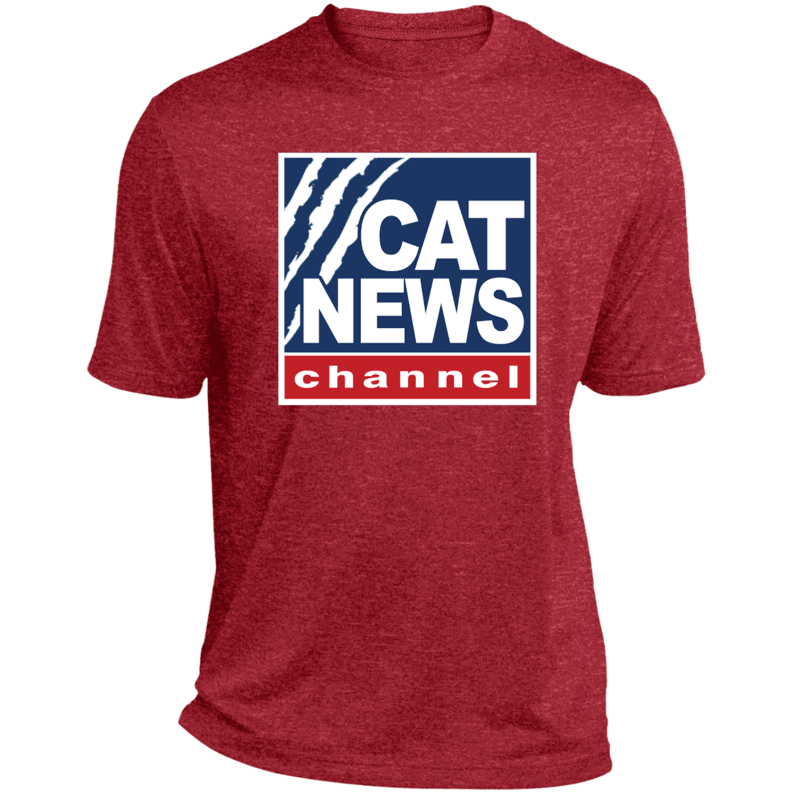 "Cat News" Heather Performance Tee