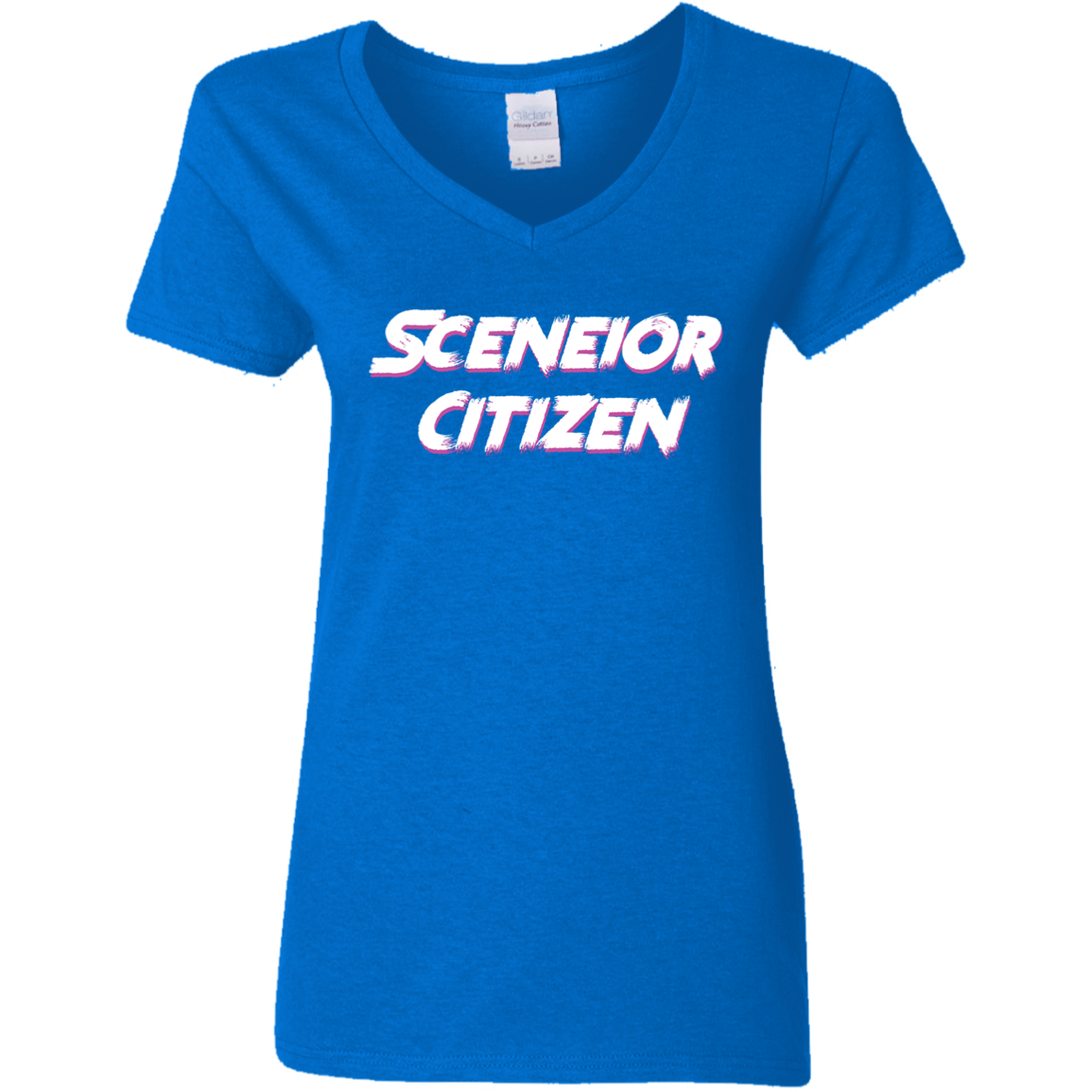 "Sceneior Citizen" Ladies' 5.3 oz. V-Neck T-Shirt