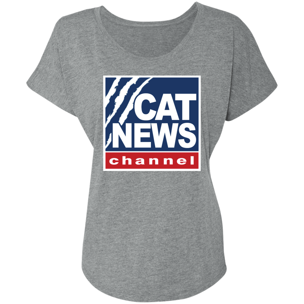 "Cat News" Ladies' Triblend Dolman Sleeve