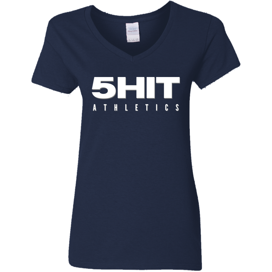 "5-Hit Athletics" Ladies' 5.3 oz. V-Neck T-Shirt