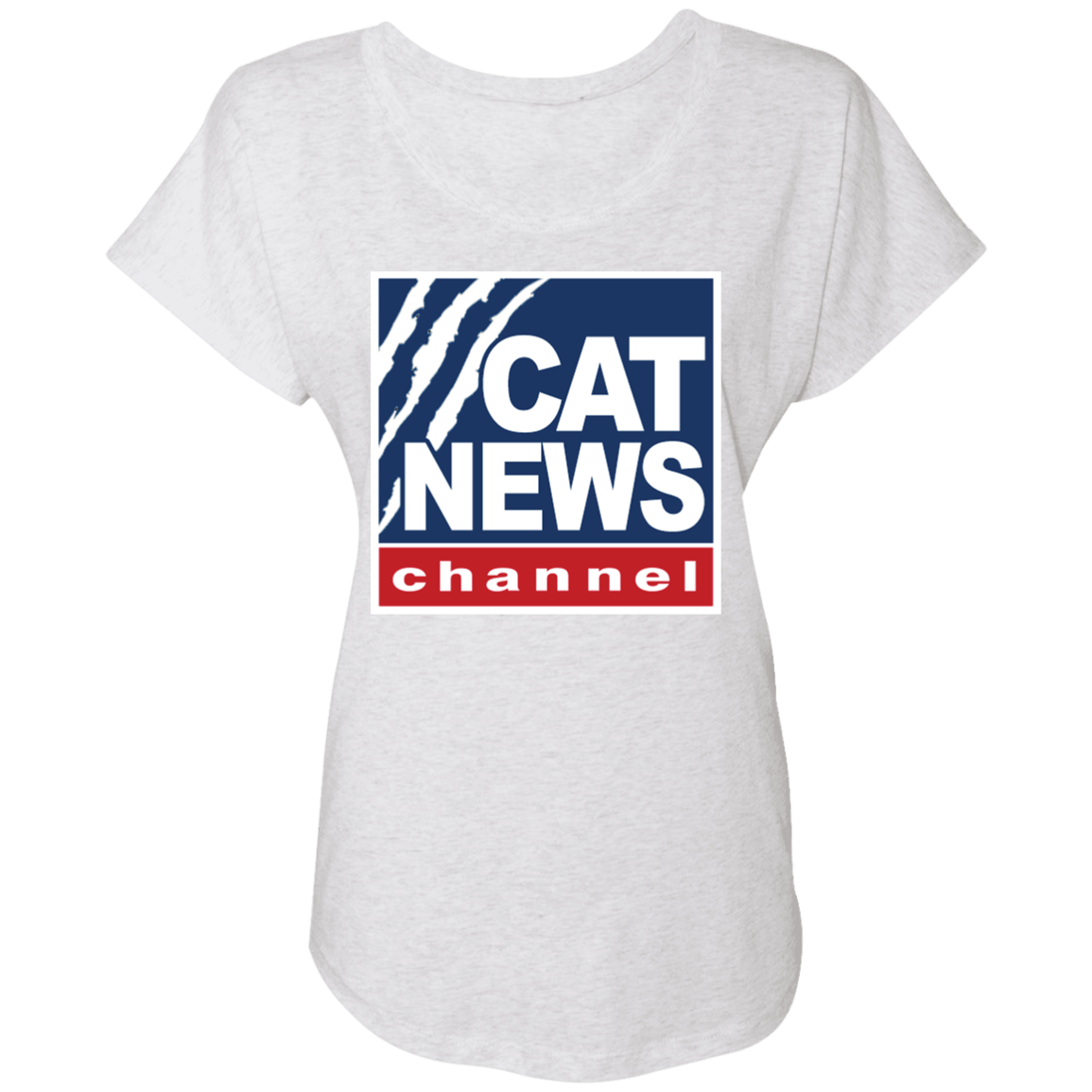 "Cat News" Ladies' Triblend Dolman Sleeve