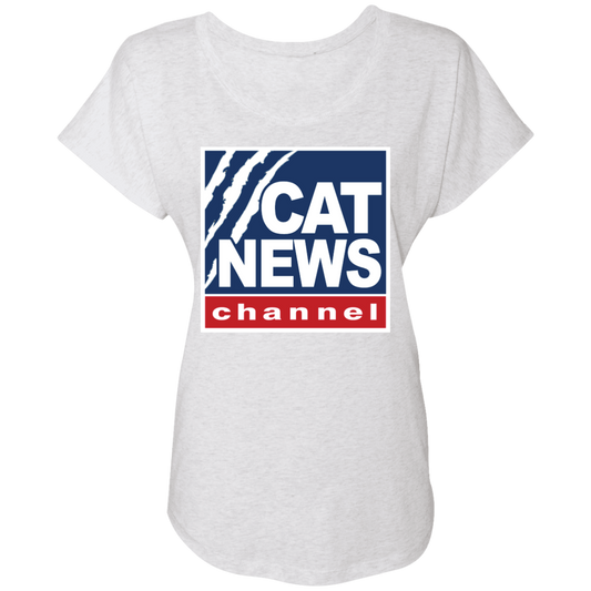 "Cat News" Ladies' Triblend Dolman Sleeve