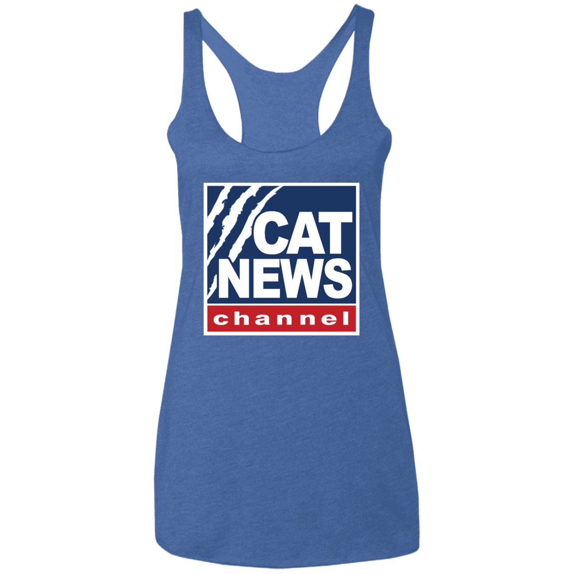 "Cat News" Ladies' Triblend Racerback Tank