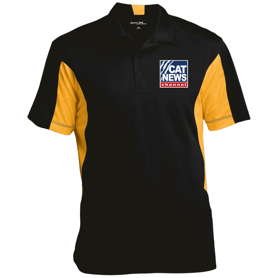 "Cat News" Men's Colorblock Performance Polo