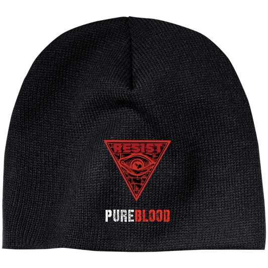 "PureBlood" Embroidered 100% Acrylic Beanie