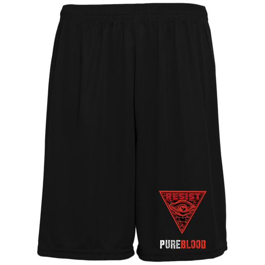 "PureBlood" Moisture-Wicking Pocketed 9 inch Inseam Training Shorts