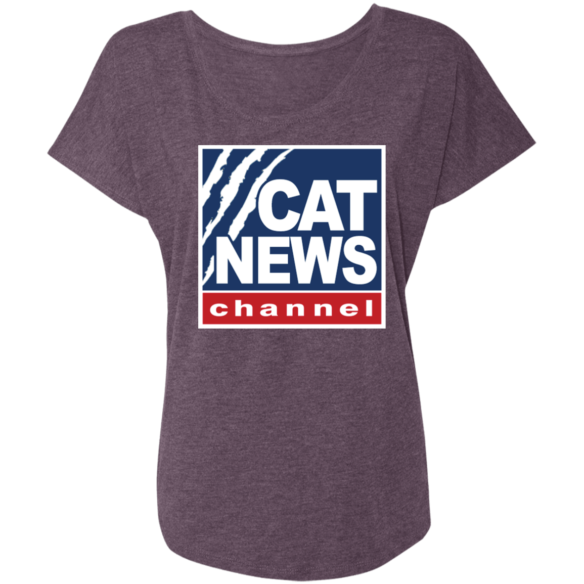 "Cat News" Ladies' Triblend Dolman Sleeve