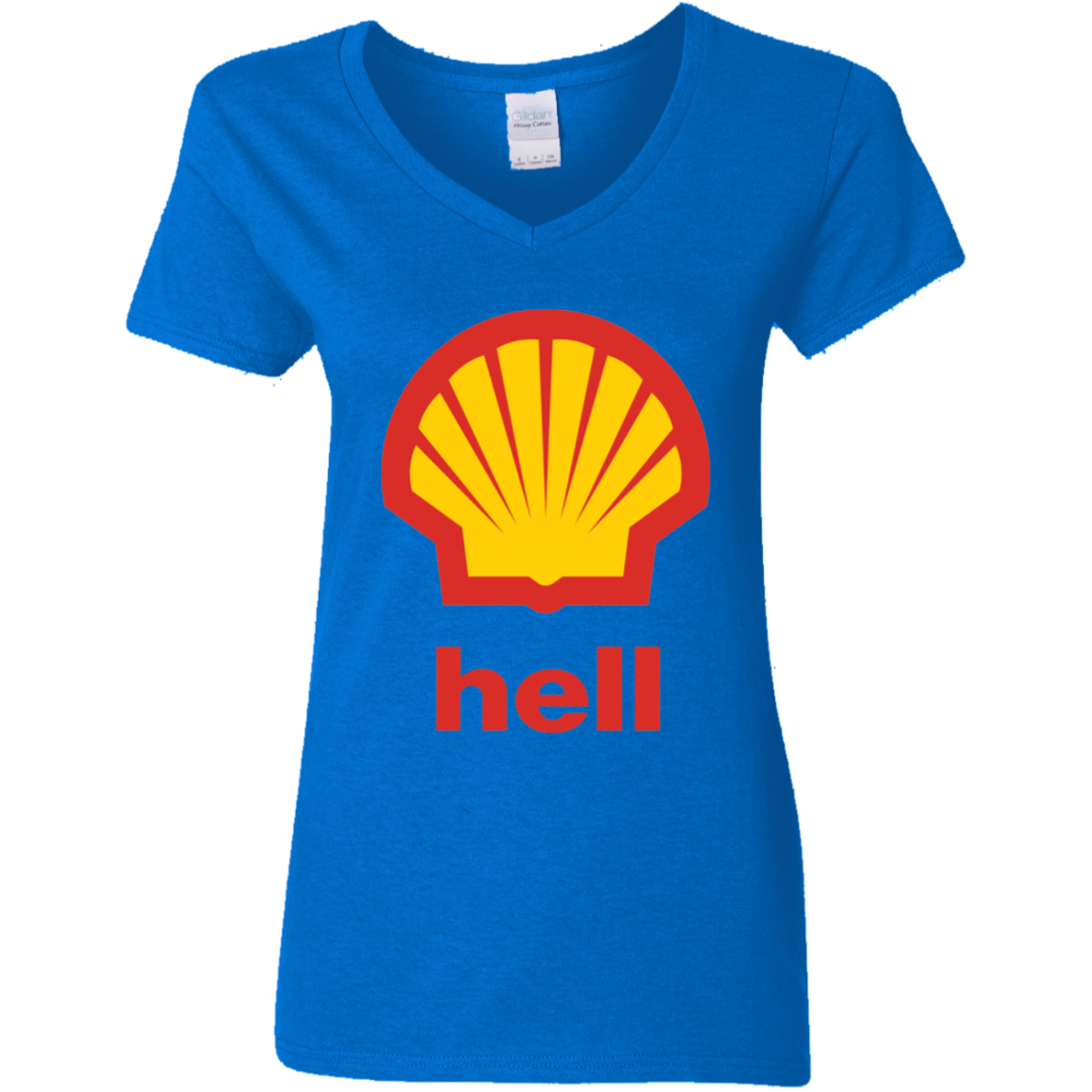 "Gas Hell" Ladies' 5.3 oz. V-Neck T-Shirt