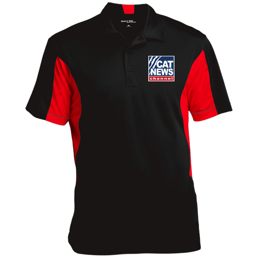 "Cat News" Men's Colorblock Performance Polo