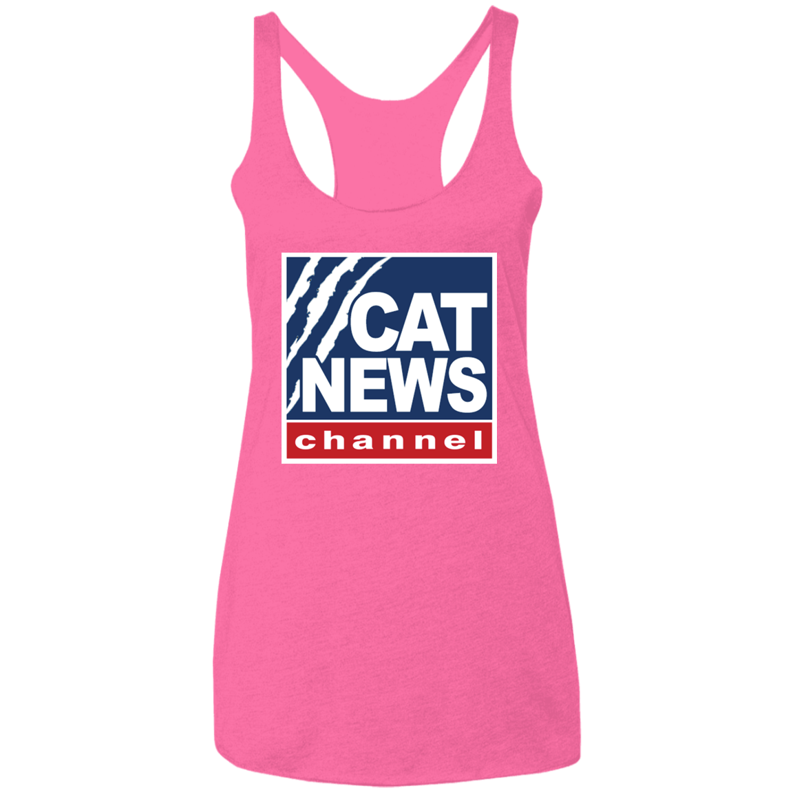 "Cat News" Ladies' Triblend Racerback Tank