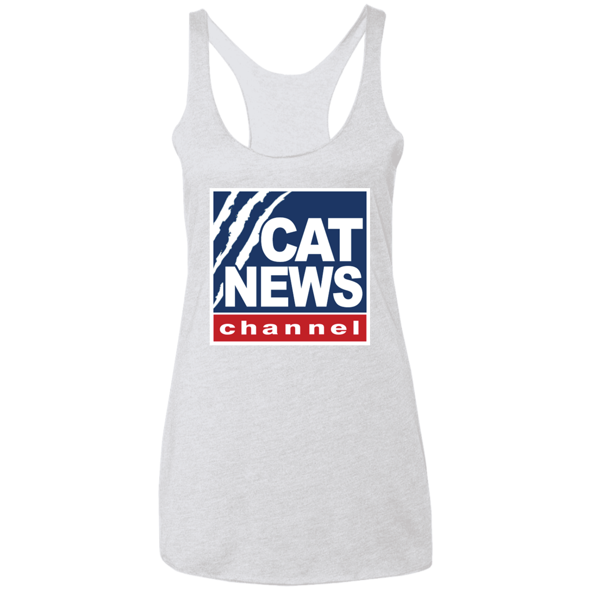 "Cat News" Ladies' Triblend Racerback Tank