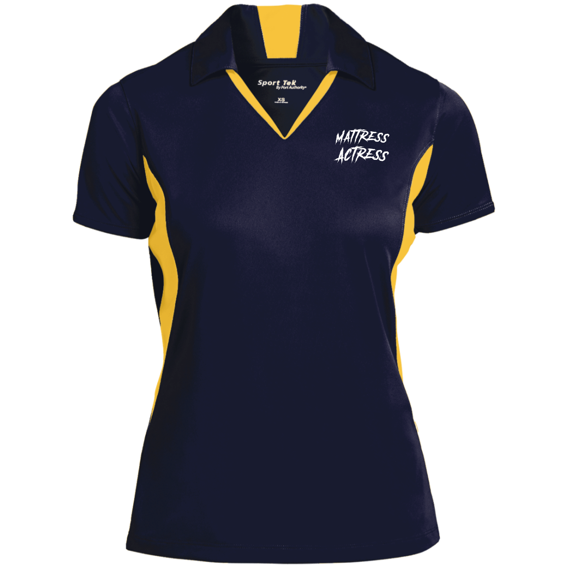 "Mattress Actress" Ladies' Colorblock Performance Polo