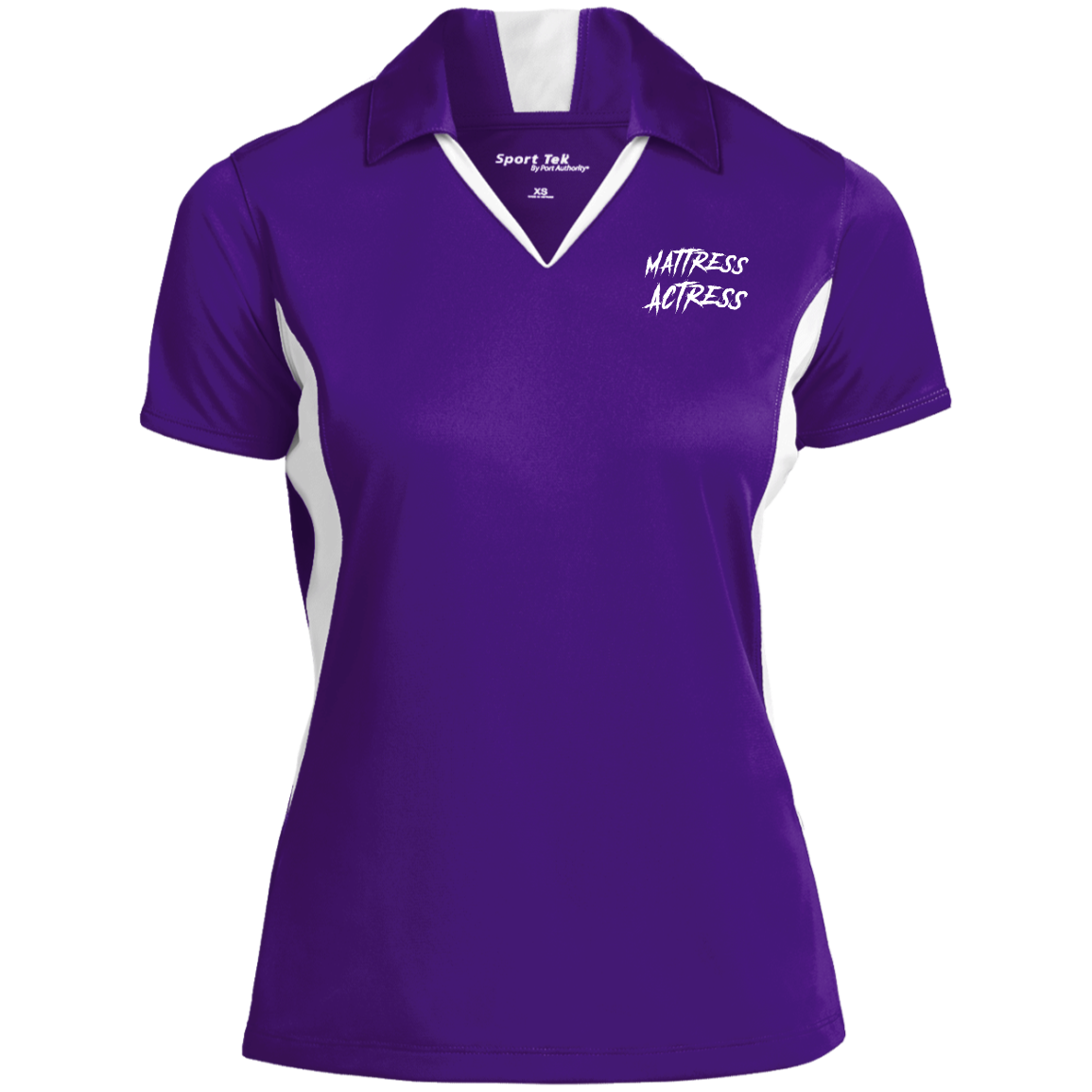 "Mattress Actress" Ladies' Colorblock Performance Polo