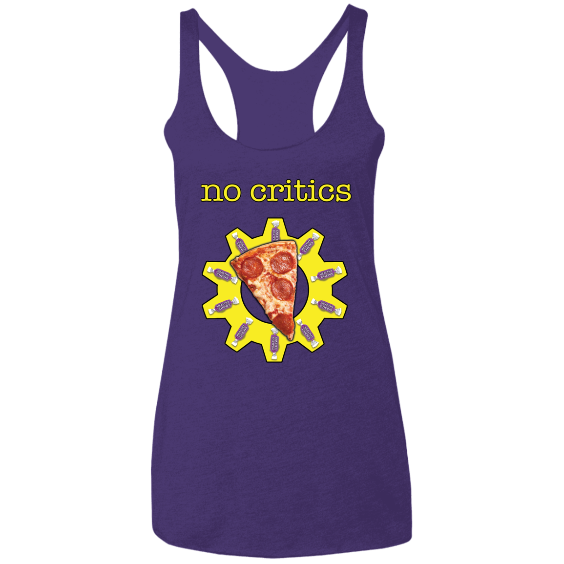 "No Critics" Ladies' Triblend Racerback Tank