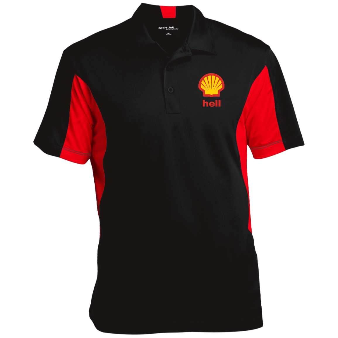 "Gas Hell" Men's Colorblock Performance Polo