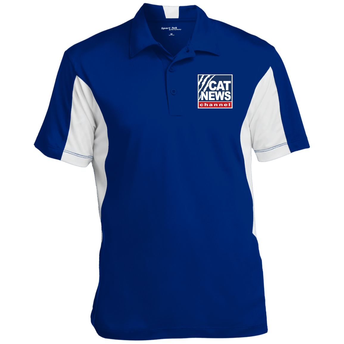 "Cat News" Men's Colorblock Performance Polo