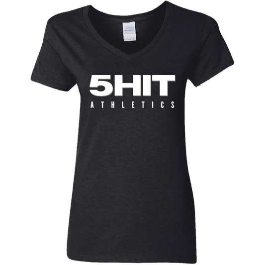 "5-Hit Athletics" Ladies' 5.3 oz. V-Neck T-Shirt