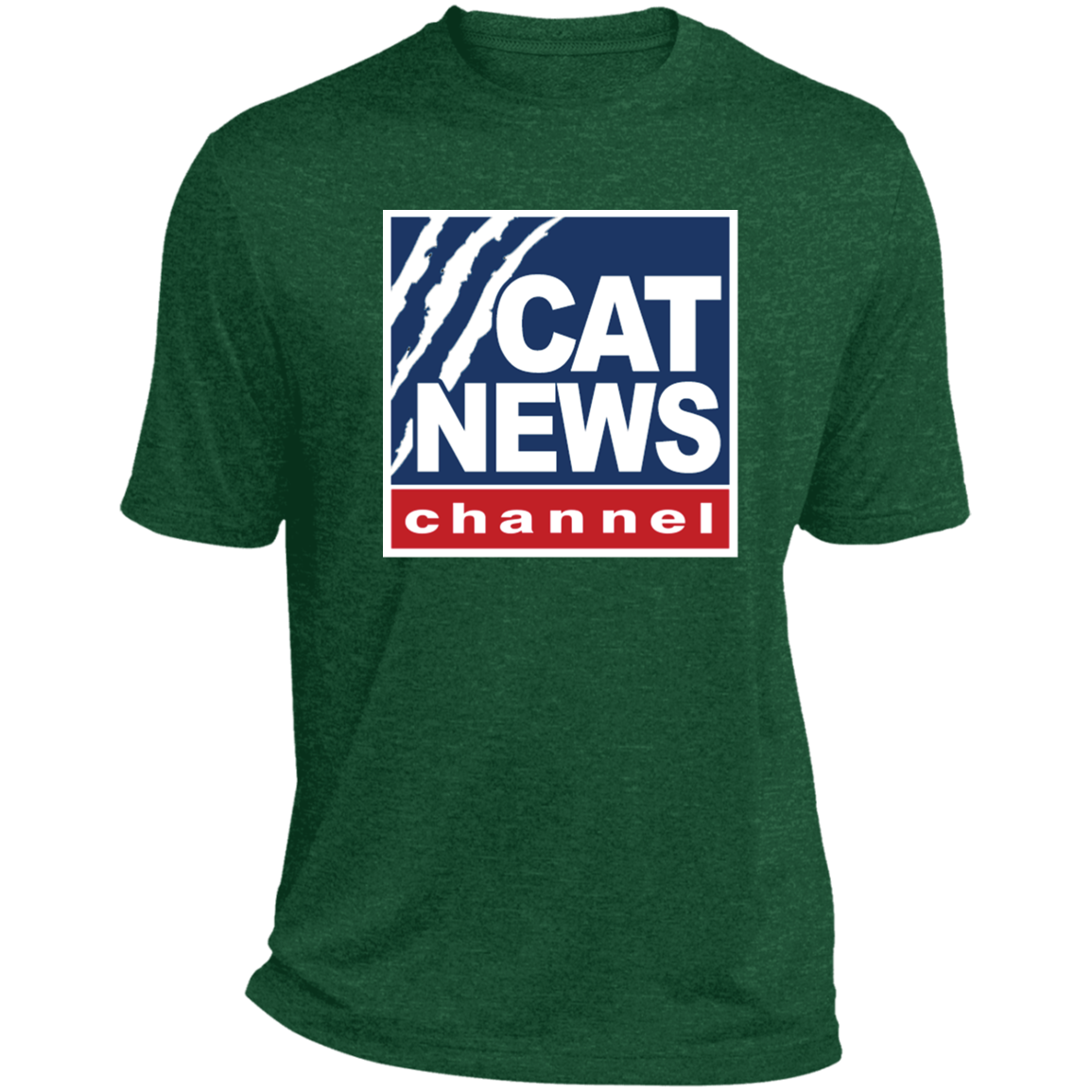 "Cat News" Heather Performance Tee