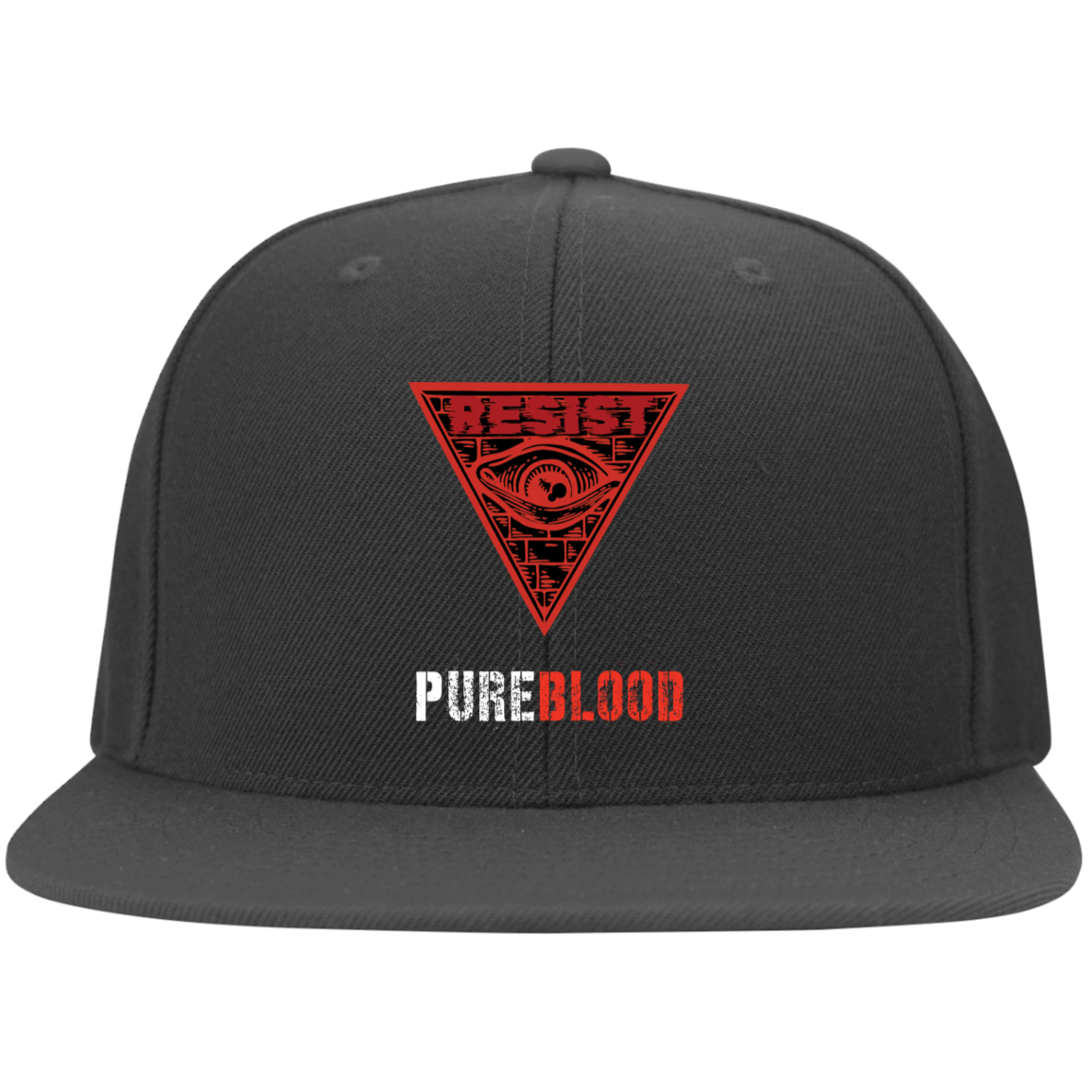 "PureBlood" Embroidered Flat Bill Twill Flexfit Cap