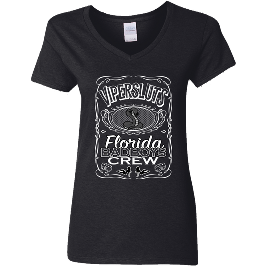 "ViperSluts BadBoys" Ladies' 5.3 oz. V-Neck T-Shirt