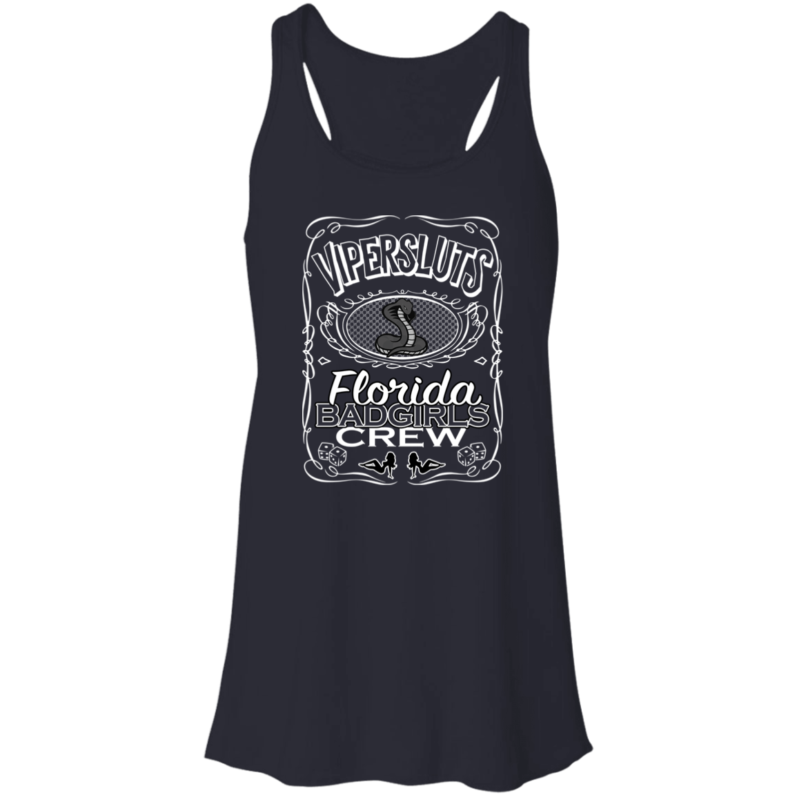 "ViperSluts BadGirls" Flowy Racerback Tank