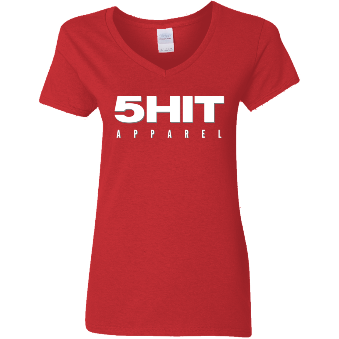 "5-Hit Apparel" Ladies' 5.3 oz. V-Neck T-Shirt