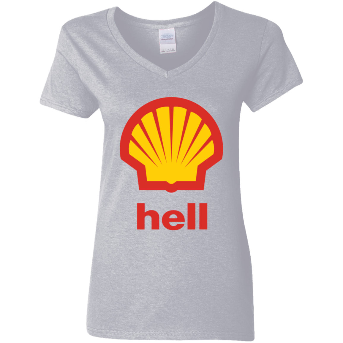 "Gas Hell" Ladies' 5.3 oz. V-Neck T-Shirt