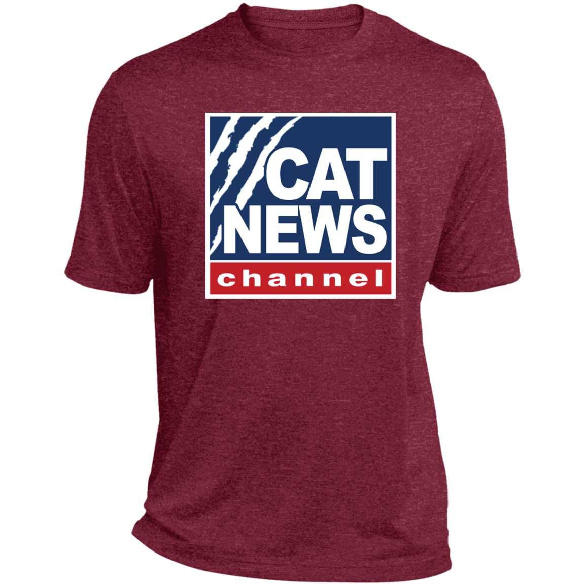 "Cat News" Heather Performance Tee