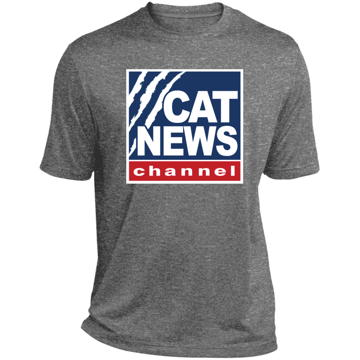 "Cat News" Heather Performance Tee